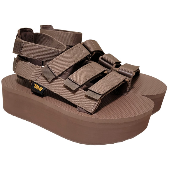 Teva Women Flatform Mevia Platform Gladiator Sandals Size US 10 Acorn Brown - Picture 2 of 6